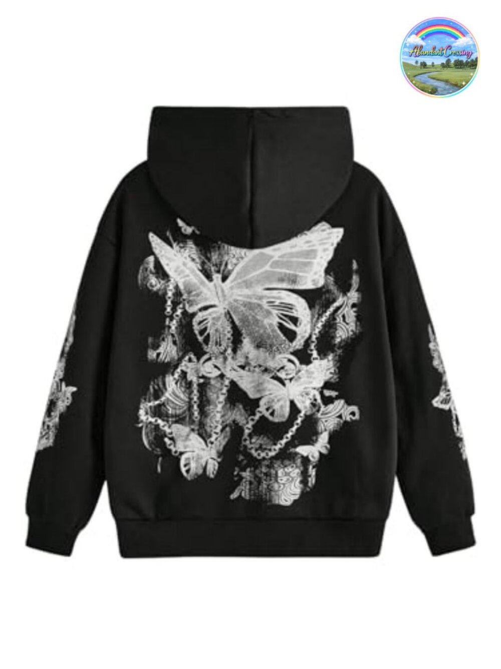 SOLY HUX Women's Graphic Butterfly Print Drawstring Pullover Hoodie Long Sleeve